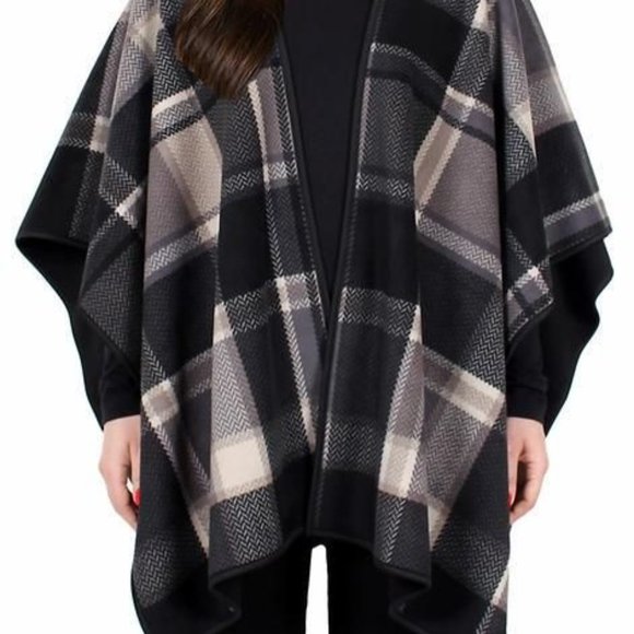 Ike Behar Black/Gray Reversible Wrap - Picture 1 of 4